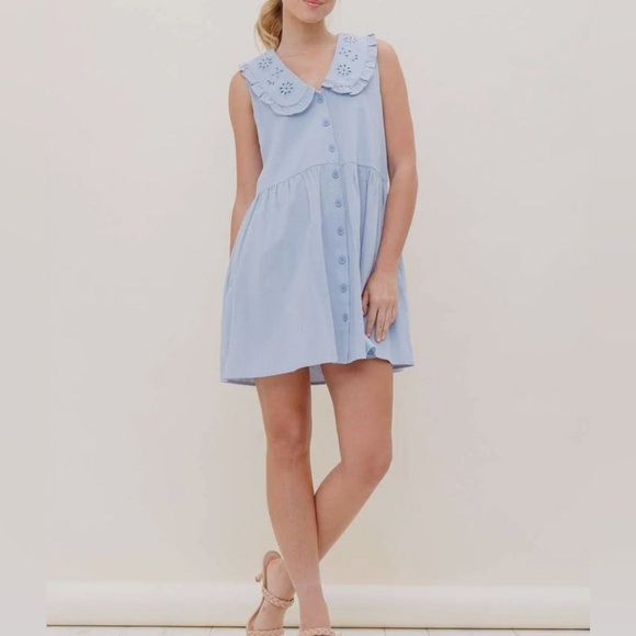 Poppy Collared Mini Dress — NWT szS - Picture 1 of 6